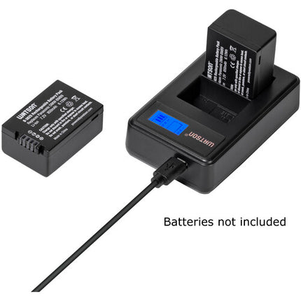 Watson Mini Duo Cargador para Baterías Panasonic BMB9 con Pantalla LCD y Adaptador USB