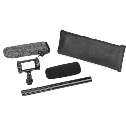 BOYA BY-BM6060 Micrófono Shotgun con filtro paso alto y accesorios completos
