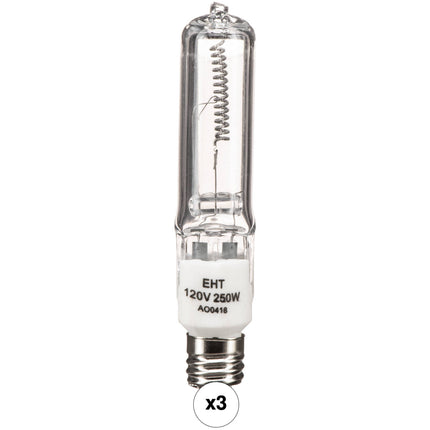 Impact EHT Lámpara Halógena de Tungsteno 250W 120V Pack 3