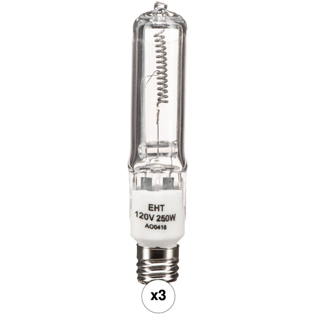 Impact EHT Lámpara Halógena de Tungsteno 250W 120V Pack 3