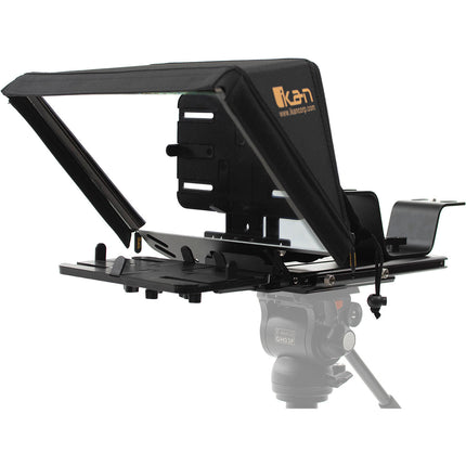 ikan Elite Universal Teleprompter para Tablet 9x6 a 13x9 con vidrio 70/30 madera CNC y base ajustable
