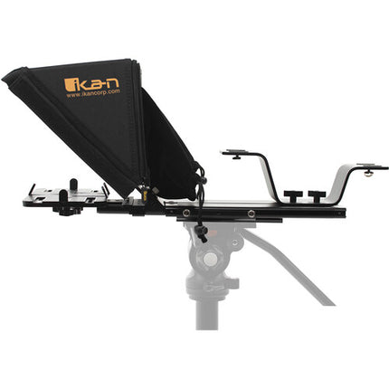 ikan Elite Universal Teleprompter para Tablet 9x6 a 13x9 con vidrio 70/30 madera CNC y base ajustable