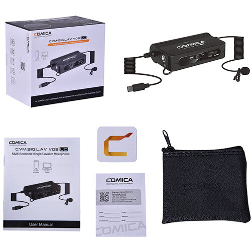 Comica Audio SIG.LAV V05 UC Micrófono Lavalier Omnidireccional con Ganancia y Monitorización USB Tipo-C