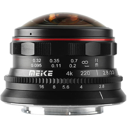 Meike 3.5mm f/2.8 Lente Ojo de Pez Ultra Gran Angular Micro Cuatro Tercios 7mm 3.5mm enfoque manual