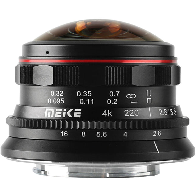 Meike 3.5mm f/2.8 Lente Ojo de Pez Ultra Gran Angular Micro Cuatro Tercios 7mm 3.5mm enfoque manual