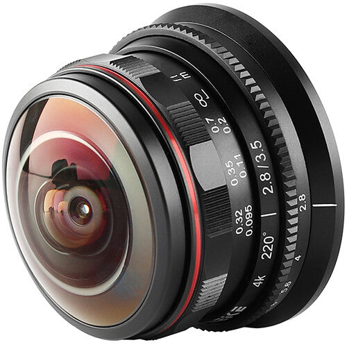 Meike 3.5mm f/2.8 Lente Ojo de Pez Ultra Gran Angular Micro Cuatro Tercios 7mm 3.5mm enfoque manual