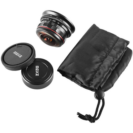 Meike 3.5mm f/2.8 Lente Ojo de Pez Ultra Gran Angular Micro Cuatro Tercios 7mm 3.5mm enfoque manual