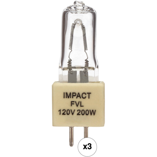 Impact FVL Lámpara 200W 120V Base GX5.3 Forma T4 3-Pack 200 Horas