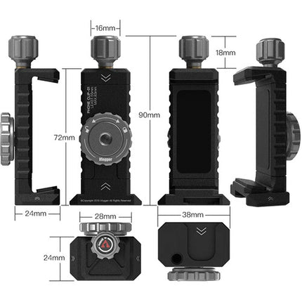 ANDYCINE Vlogger Adaptador Universal para Smartphones y SSDs con Montura de Zapato y Rosca 1/4"-20
