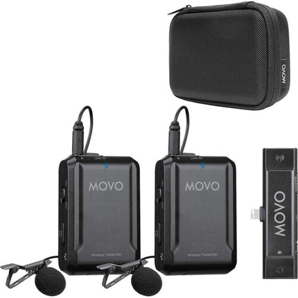 Movo Photo EDGE-DI-DUO Micrófono Lavalier Digital Inalámbrico 2 Canales Dual para iPhones