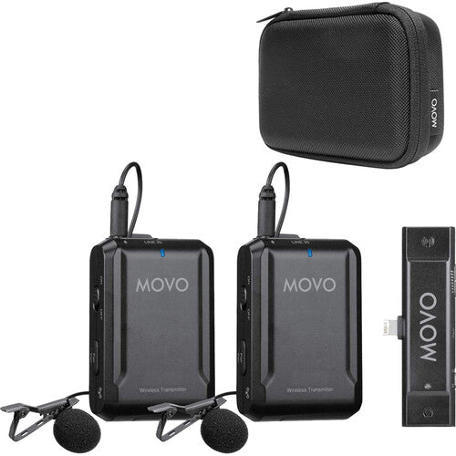 Movo Photo EDGE-DI-DUO Micrófono Lavalier Digital Inalámbrico 2 Canales Dual para iPhones