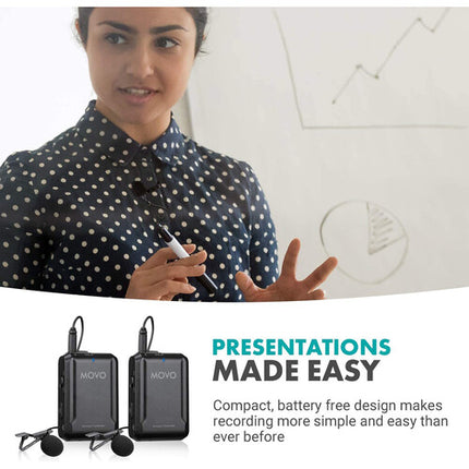 Movo Photo EDGE-DI-DUO Micrófono Lavalier Digital Inalámbrico 2 Canales Dual para iPhones