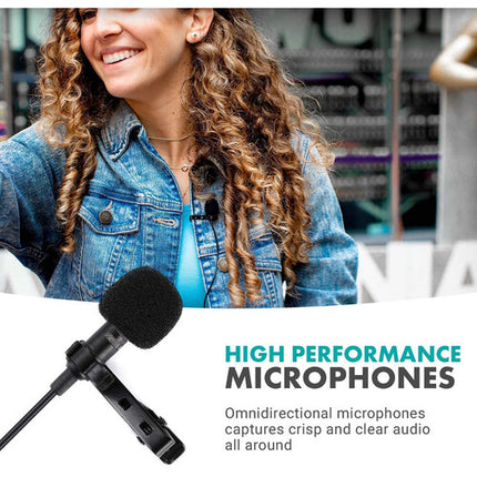 Movo Photo EDGE-DI-DUO Micrófono Lavalier Digital Inalámbrico 2 Canales Dual para iPhones