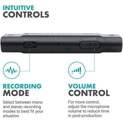 Movo Photo EDGE-UC-DUO Sistema de Micrófono Lavalier Inalámbrico Digital 2 Canales USB-C para Smartphones Android