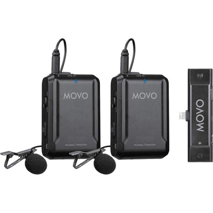 Movo Photo EDGE-DI-DUO Micrófono Lavalier Digital Inalámbrico 2 Canales Dual para iPhones