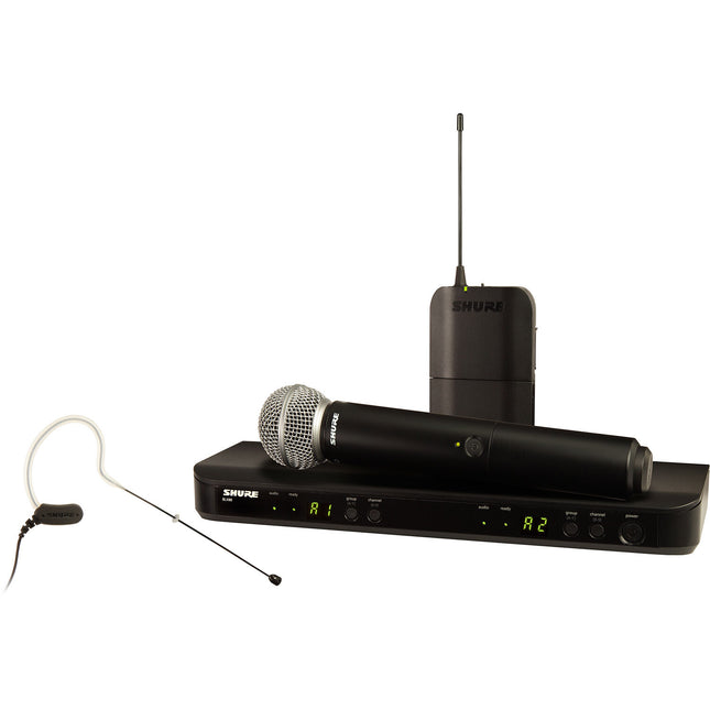 Shure BLX1288/MX153 Sistema Inalámbrico Dual Auricular y Micrófono Mano 14 Horas Batería