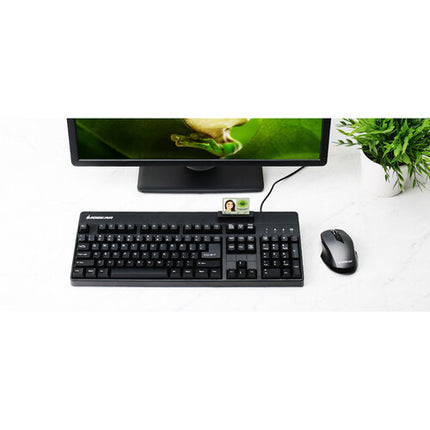 IOGEAR teclado USB con 104 teclas lector de tarjetas común integrado