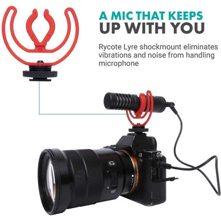Movo Photo VXR10 PRO Micrófono Shotgun Ultracompacto Montaje Cámara 3.5mm con Shockmount Rycote