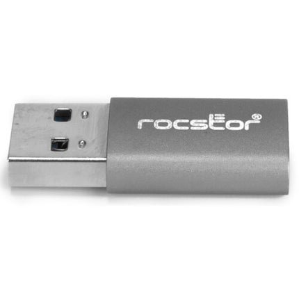 Rocstor Adaptador USB 3.1 Gen 1 Tipo C Hembra a Tipo A Macho 5 Gb/s Aluminio Gris