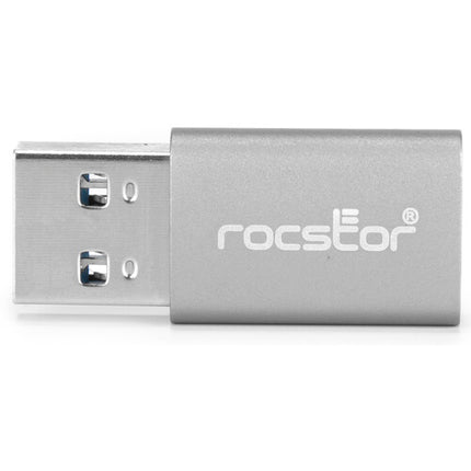 Rocstor Adaptador USB 3.1 Gen 1 Tipo C Hembra a Tipo A Macho 5 Gb/s Aluminio Gris