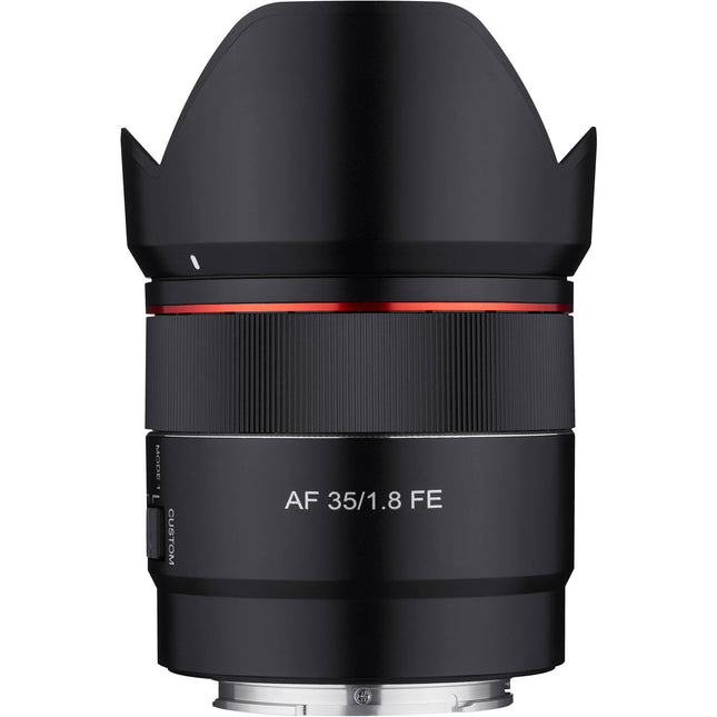 Rokinon AF 35mm f1.8 FE Objetivo Sony E Apertura f1.8 Diafragma 9 Palas Con Parasol