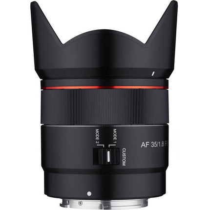 Rokinon AF 35mm f1.8 FE Objetivo Sony E Apertura f1.8 Diafragma 9 Palas Con Parasol