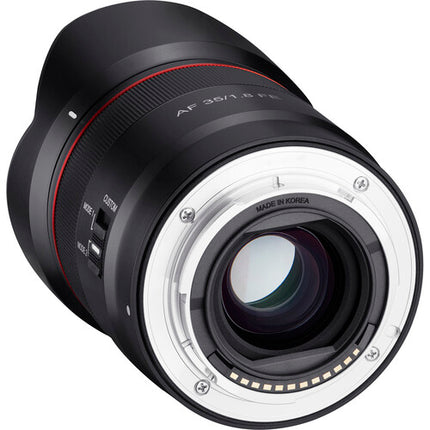 Rokinon AF 35mm f1.8 FE Objetivo Sony E Apertura f1.8 Diafragma 9 Palas Con Parasol