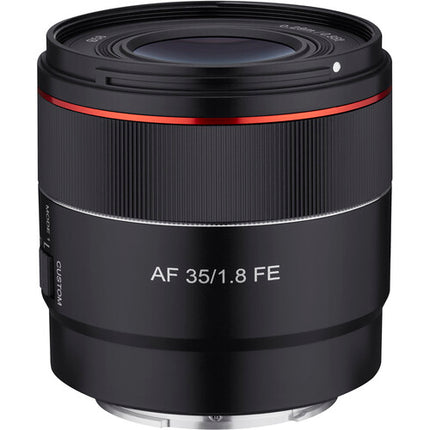 Rokinon AF 35mm f1.8 FE Objetivo Sony E Apertura f1.8 Diafragma 9 Palas Con Parasol