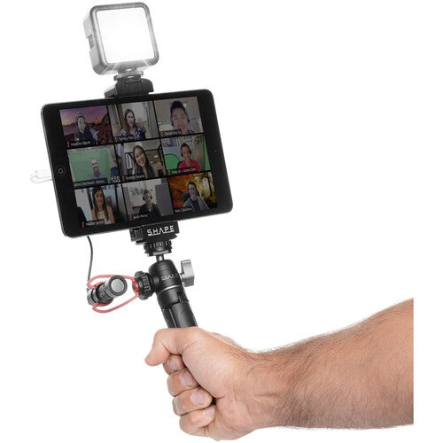 SHAPE Kit de Vlogging para iPad con Trípode Telescópico Luz LED y Micrófono