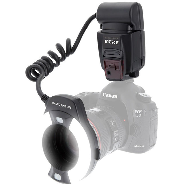 Meike MK-14EXT TTL Anillo de Flash Macro para Canon con GN 46 y 6 Anillos Adaptadores