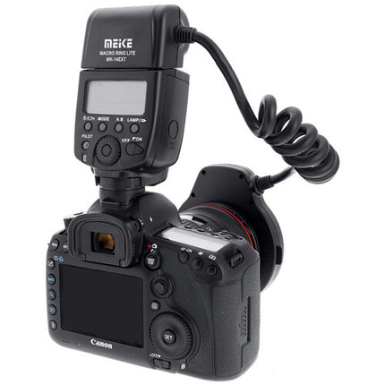Meike MK-14EXT TTL Anillo de Flash Macro para Canon con GN 46 y 6 Anillos Adaptadores