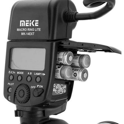 Meike MK-14EXT TTL Anillo de Flash Macro para Canon con GN 46 y 6 Anillos Adaptadores