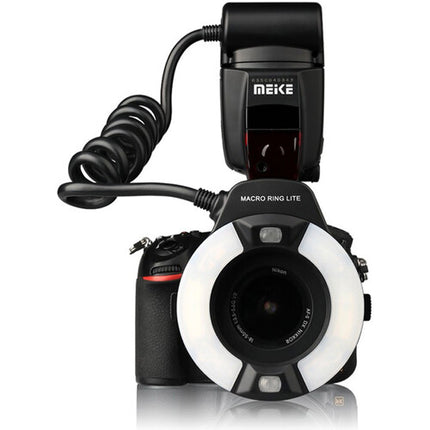 Meike MK-14EXT Flash Anillo Macro TTL para Nikon Guía 46 y Anillos 52-77mm