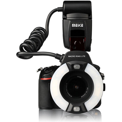 Meike MK-14EXT Flash Anillo Macro TTL para Nikon Guía 46 y Anillos 52-77mm