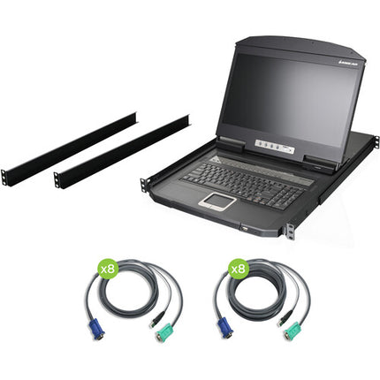 IOGEAR 18.5" LCD KVM Switch 8 Puertos Rack Mountable 1RU