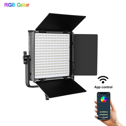 GVM 50RS Panel LED RGB Luz 1100 Lux 5600K Control Bluetooth 4-Direcciones