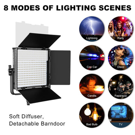 GVM 50RS Panel LED RGB con 2 luces 1100 Lux 13.4x12.7 pulgadas y estuche
