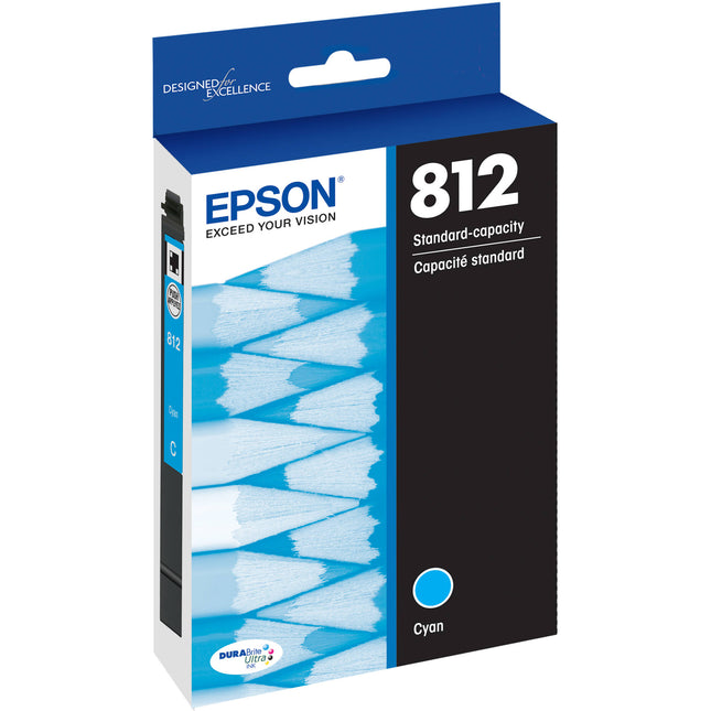 Cartucho de tinta cian Epson T812 estándar para impresoras WorkForce Pro WF-7820 WF-7840 con Sensormatic