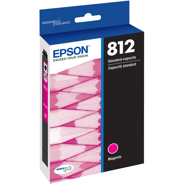 Cartucho de Tinta Epson T812 Magenta Capacidad Estándar para Impresora WorkForce Pro WF-7820 y WF-7840