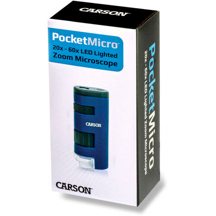 Carson MM-450 PocketMicro Microscopio de Bolsillo 20x-60x con LED Integrado Azul