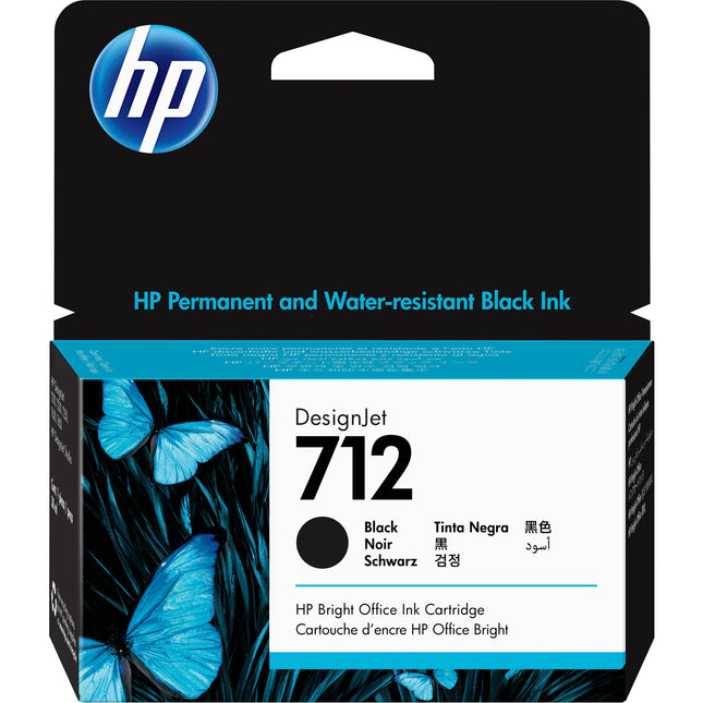 Cartucho de Tinta Negra HP 712 38mL para Impresoras Plotter DesignJet