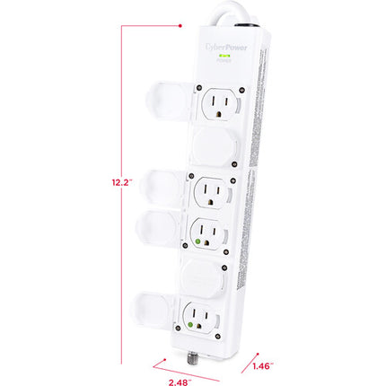 CyberPower Regleta Médica 6 Enchufes 15A 15 Pies Blanca