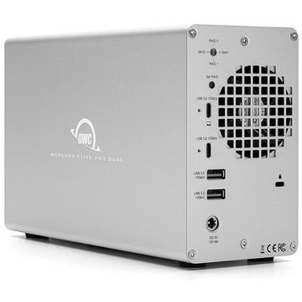 OWC Mercury Elite Pro Dual 2-Bahía RAID USB 3.2 Gen 2 con Hub 3 Puertos