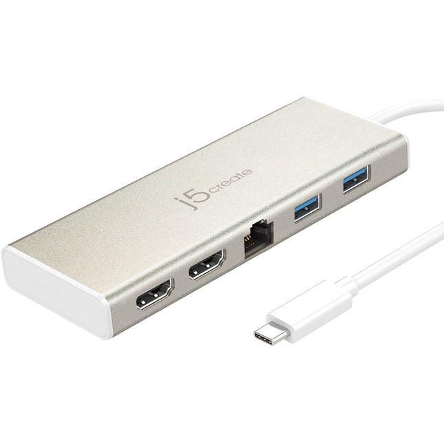 j5create JCD381 Dock USB 3.1 Gen 1 Type-C 2x HDMI 4K Gigabit Ethernet