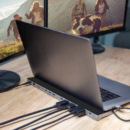 j5create USB Type-C Estación de Acoplamiento Triple Display con 3 Puertos USB 3.0 y 2 Salidas 4K HDMI