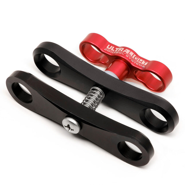 Ultralight Long Ball Clamp sujeción con T-Knob anodizado 3 pulgadas center to center rojo