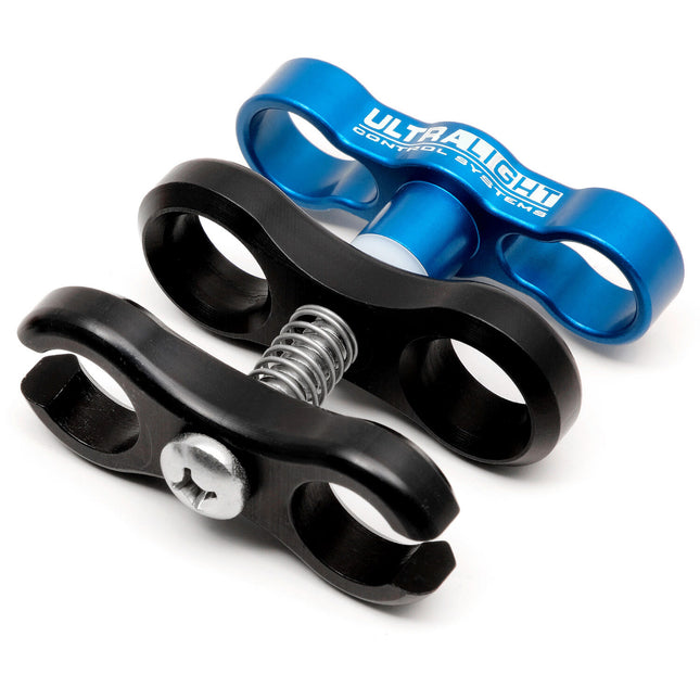 Ultralight Ball Clamp con T-Knob Azul Anodizado y Corte Lateral 1.5"