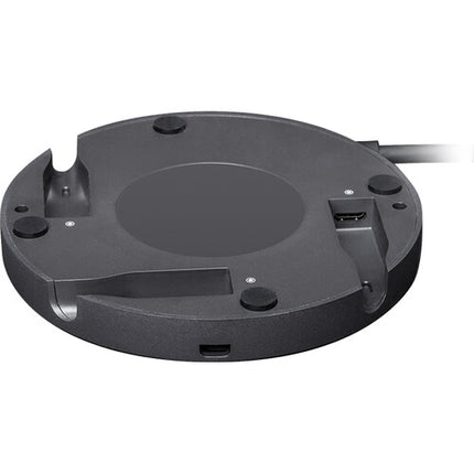 Logitech Rally Mic Pod Hub para Sistemas de Videoconferencia con Soporte Bajo Mesa y Conexión para Tres Micrófonos