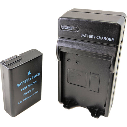 Bescor ENEL14 Kit de Batería y Cargador para Cámaras Nikon D3100 a D5600