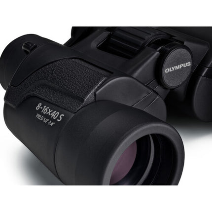 Olympus 8-16x40 Prismáticos Zoom con Coating Antirreflejo y Funda